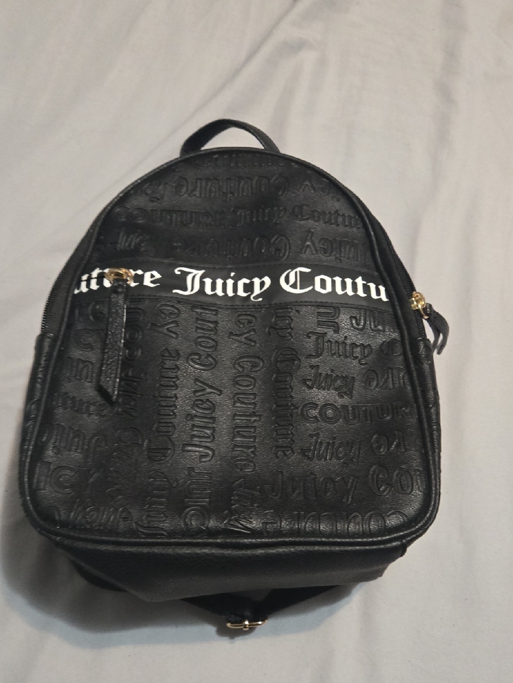 Flash Saleeee!!!New Juicy Couture Black Mini Logo Backpack with White Script